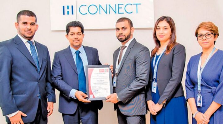 Award received at corporate event.